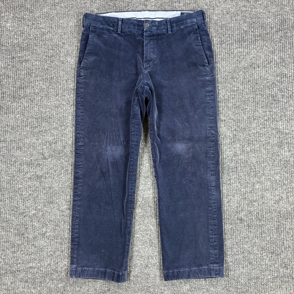 Polo Ralph Lauren Classic Fit Pants Mens W32" Blue Corduroy Stretch Casual
